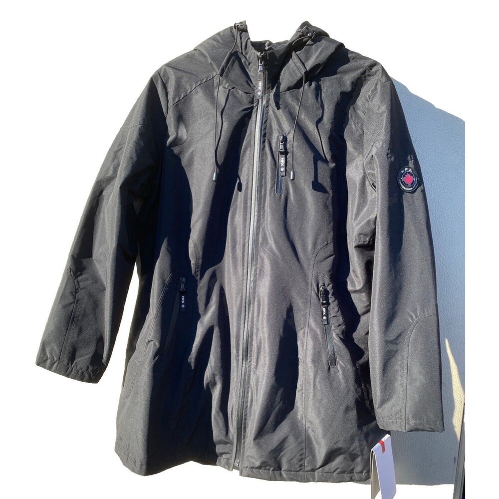 Women's Halifax HFX Ski Jacket Black Full Zip Maple Leaf Canadian Size: XLarge